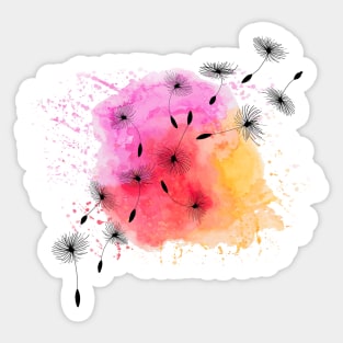 Spalsh of Warm Colors with Whimsical Dreamy Flowers Sticker
